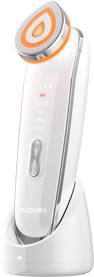 Veloura Skin Booster Pro – Gezichtsmassage Apparaat met EMS & LED Licht – 4-in-1 Huidverzorging – Skincare – Inclusief Oplaaddock