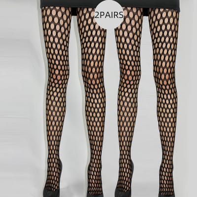 1 Stuk Visnet Mesh Pantyhose Vrouwelijke Nachtclub Dansvloer Feest One Size black