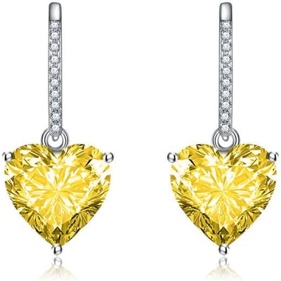 POMOiii Luxe Damesmode 10*10mm Hartvormige Oorbellen Bruiloft Verloving Feest Cadeau