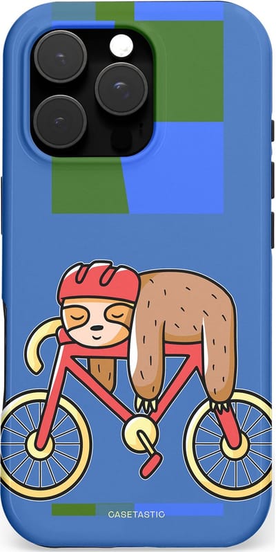Casetastic hoesje geschikt voor Apple iPhone 16 Pro - MagSafe - Dubbellaagse bescherming - Lui op reis - Fashion Case - Lavendel