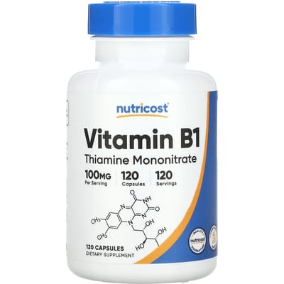 Nutricost, Vitamine B1, 100 mg, 120 capsules