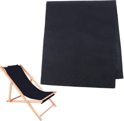 Dailygoody - Stoel vervangende stof - Strandstoel vervanging - Zwart - Canvas - Ondersteuning voor buitengebruik - Geschikt voor strandstoel - 11
