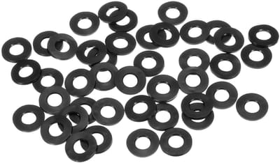 Set van 60 Zwarte Rubber O-ringen en Platte Ringen voor Douche, Tuinslangen en Kranen - 10 mm Binnen, 20 mm Buiten, 2 mm Dikte
