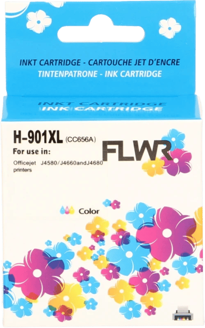 FLWR - Inktcartridge / 901XL / Kleur - Geschikt voor HP