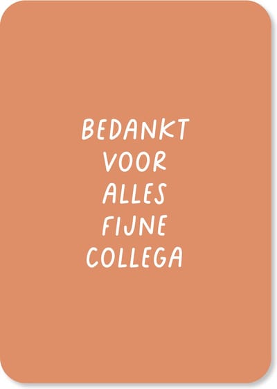 Wenskaart Bedankt voor alles fijne collega - set van 10 stuks - Rood - Afscheid Collega - Bedankt kaart