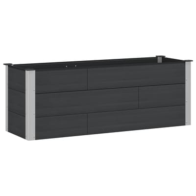vidaXL Verhoogde plantenbak Zwart 150 x 50 x 54 cm WPC en Aluminium