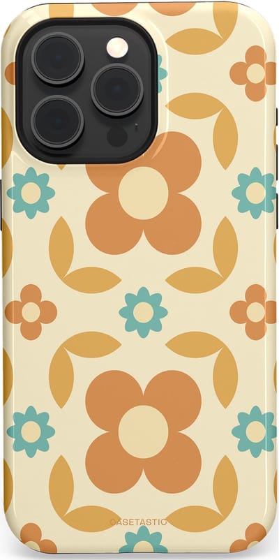 Casetastic hoesje geschikt voor Apple iPhone 15 Pro Max - MagSafe - Dubbellaagse bescherming - Retro verlangen - Fashion Case - Crème Perzik Goud