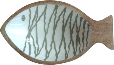 Floz Design houten bakje visvorm - binnenzijde als keramiek - altijd goed cadeau - fairtrade
