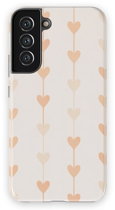 Tough Hoesje met Hartjes Samsung Galaxy S22 Plus | Little Love Tough Case Geschikt voor Mag | Hartjes Print Backcover Samsung Galaxy S22 Plus Vertical Hearts