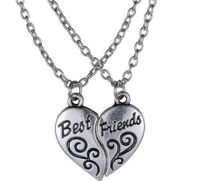 2 stuks kettingen bedel hart best friends
