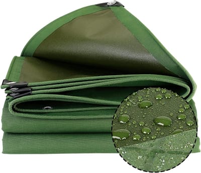 Groen Dekzeil - Zwaar Canvas Zeil - Buiten Beschermen - Verdikt Waterdicht Canvas - 4 x 4 m - Groen