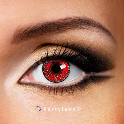 Partylens® rode kleurlenzen - Vampire - zachte jaarlenzen met lenshouder - Halloween - Cosplay