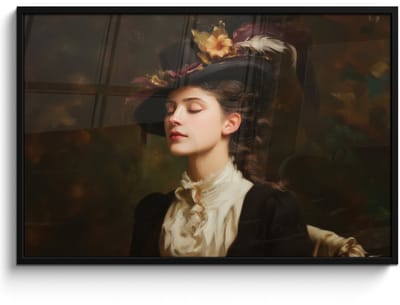 Poster in lijst - Fotolijst 120x80 cm - Posters - Vrouw - Victoriaans - Portret - Posterlijst zwart - Decoratie - Wanddecoratie woonkamer - Muurdecoratie slaapkamer