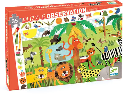 Djeco Drukte in de jungle - 35 stukjes