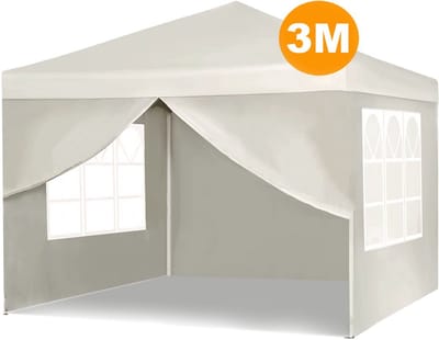 Pop-Up Feesttent 3x3 m - Waterdicht Tuinpaviljoen met Gazebo en Luifel voor Markt, Evenementen en Tuin