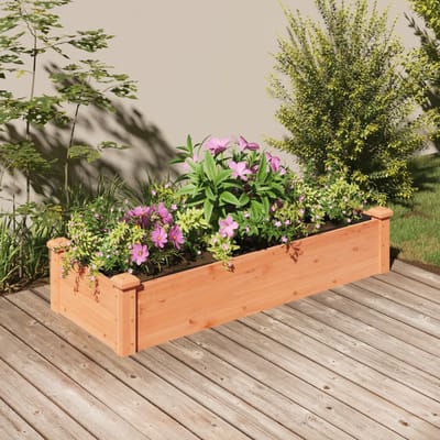 vidaXL - Plantenbak - verhoogd - met - voering - 120x45x25 - cm - vurenhout - bruin
