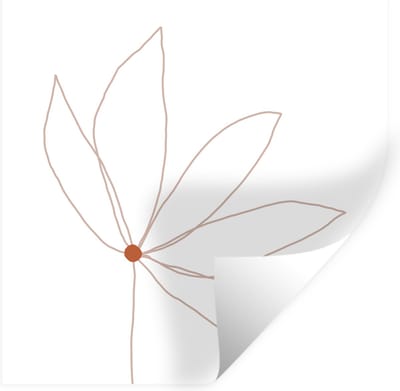Muurstickers - Sticker Folie - Minimalisme - Bloemen - Line art - 100x100 cm - Plakfolie - Muurstickers Kinderkamer - Zelfklevend Behang XXL - Zelfklevend behangpapier - Stickerfolie