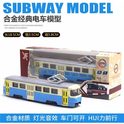 1: Modèle de Tram en Alliage 90, Éclairage, Musique Ouverture de Porte, Jouet de Métro, Bus, Modèle de Voiture, Jouet pour Enfants Modèle de Voiture Avancé Objets de Collection