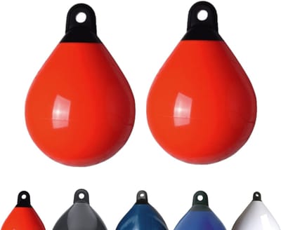 Set van 2 Majoni bolvormige stootkussens, diameter 35 cm, oranje