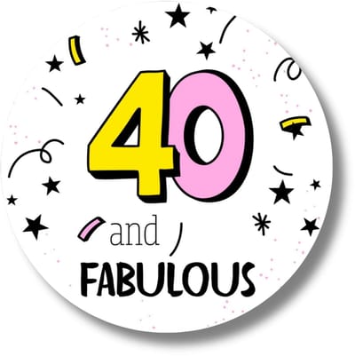 Stickers 40 and Fabulous | 20 Neon Verjaardag Stickers | Roze Geel