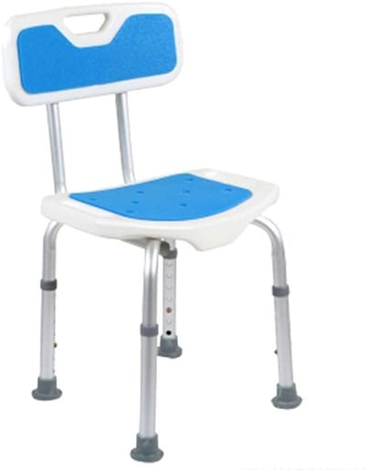 Douchestoel - Badkruk Douchekruk - Veilig Douchen - Antislip Schuine Poten - 6 Hoogte-instellingen - Wit