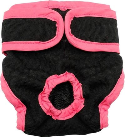 Loopsheidbroekje Hond - Hondenluier Teef - S - Zwart/Roze