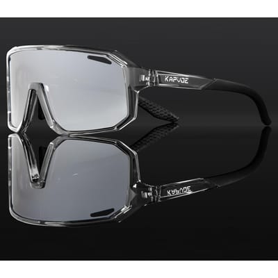 KAPVOE Kinder Fietsbril UV400 Fotochrome Zonnebril voor MTB Racefiets Buitensporten Hardloop Brillen No accessories gray