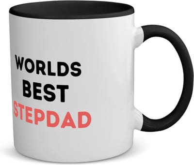 Akyol - worlds best stepdad koffiemok - theemok - zwart - Papa - de beste stiefvader - vader cadeautjes - vaderdag - verjaardagscadeau - verjaardag - cadeau - geschenk - kado - gift - vader artikelen - 350 ML inhoud