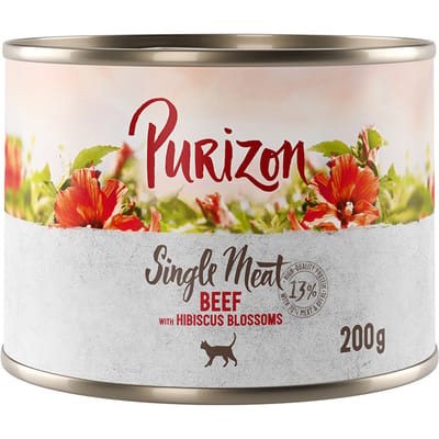 Voordeelpakket: Purizon Single Meat 24 x 200 g - Rund met hibiscusbloesem