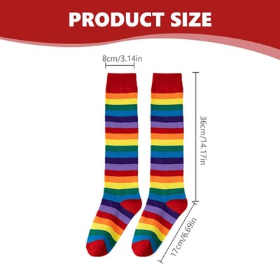 Dailygoods- Regenboog Sokken - Overknee Kousen - Lange Sokken - Unisex - Comfortabel - Ademend Materiaal - Zacht en Duurzaam
