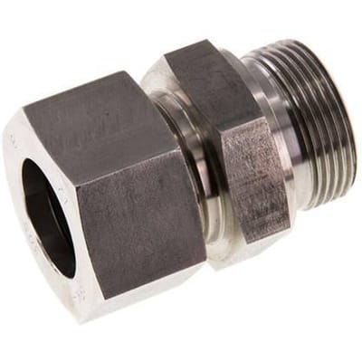 G 1 1/4'' Buitendraad x 30S RVS Rechte Snijring Koppeling met FKM Afdichting 400 Bar DIN 2353 - FL2S-MC-STFP-114G-30-S
