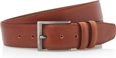 Nette Leren pantalon riem - Heren - 4 cm - Cognac - Premium - Echt leer - maat 115 - Totale lengte riem 130 cm