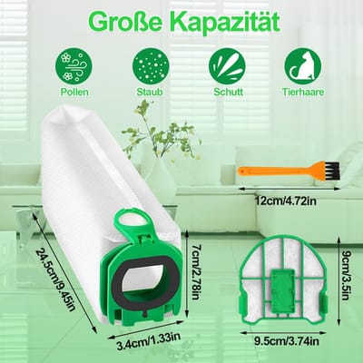 Dailygoods- Stofzuigerzakken 10 Stuks - Vervangende Zak voor Vorwerk Kobold VB100 - Filterzakken - 3-Laags Vezelfilter - Compatibel met Kobold VB100