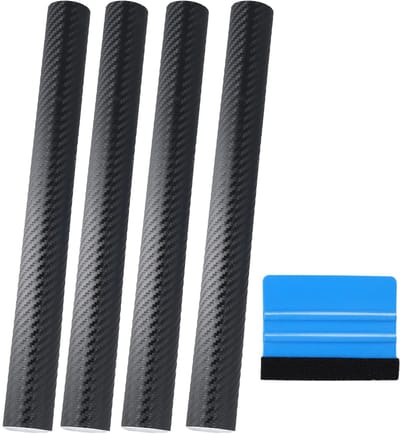 Cosensi- Carbonfolie Mat Zwart 150 x 300 cm - Zelfklevende 3D Vinyl Folie - UV-bestendig - Waterdicht - Voor Auto/Motorfiets - Duurzaam PVC - Autofolie