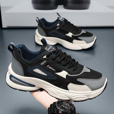 PARZIVAL Heren Casual Sneakers Heren Chunky Hoogteverhogende Schoenen Antislip Platform Runner Sneakers Heren Schoenen Groothandel 44 zwart