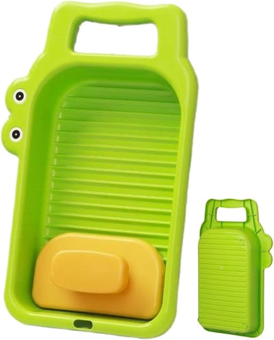 Mini Wasbord - Draagbaar Waskussen - Handwas Kleding - Ruimtebesparend Ontwerp - 20 x 6 x 6 cm - Groen