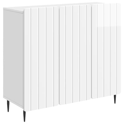 vidaXL - Dressoir - Hoogglans - Wit - 89 - x - 34,5 - x - 82 - cm - Bewerkt - hout
