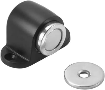 Deurstopper Magneet - Deurvanger Deurhouder - Deuren Open Houden - Sterke Roestvrij Staal - Vloer Gemonteerd - Zwart