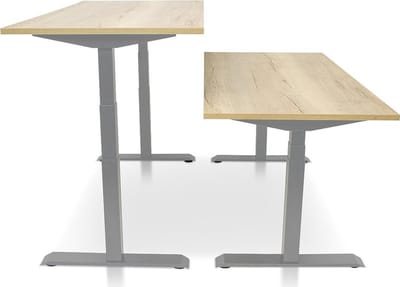Zit-sta bureau elektrisch verstelbaar - MRC PRO NEN-EN 527 | 180 x 80 cm | frame aluminium - blad robuust eiken | Memory functie met USB | 150kg draagvermogen