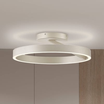 Viokef LED plafondlamp Saturn, Ø 50 cm, crèmekleurig met zilveren accenten, metaal