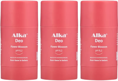 Alka® Deo Flower Blossom - 3 x 30 ml - Basische Deo pH 8,2 - Vegan & Natuurlijke en Gezonde Deodorant - 0% Aluminium - Deodorant Stick - Unisex