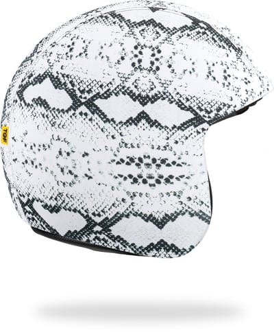 TOF SKIN - Snake White - losse Skin - LET OP: Past alleen op een TOF BASE HELM (Scooter helm - Brommer helm - Motor helm - Jethelm - Fashionhelm - Retro helm)