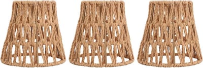 Decoratieve Lampenkappen van Papieren Gevlochten Touw voor E14 Tafellampen en Vloerlampen - Set van 3 Stuks