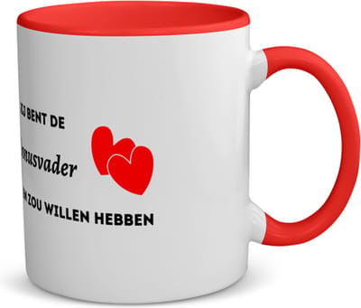Akyol - jij bent de bonusvader die iedereen zou willen hebben koffiemok - theemok - rood - Vader - geweldige bonusvader - liefste bonusvader - verjaardag - cadeau - kado - bedankje - geschenk - 350 ML inhoud