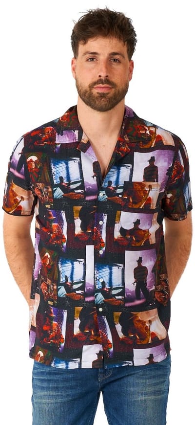 OppoSuits Shirt - A Nightmare On Elmstreet - Heren Shirt - Halloween Overhemd - Korte Mouwen - Zwart - Horror - Maat: XXL