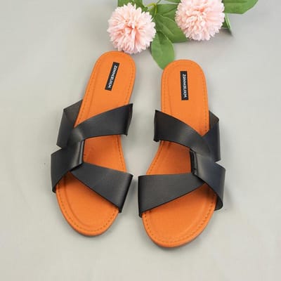 Platte Schoenen Voor Dames Zomer Strand Dames Sandalen Eenvoudig Kruis Design Vrije Tijd Effen Zachte Zool Antislip Dames Slippers 38 zwart