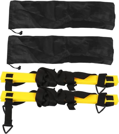 Agility Trainingsladder - Snelheidstrainer Voetbal - Sporttraining Verbeteren - Verstelbare Kruisafstand - 210 cm Lengte - Geel Zwart