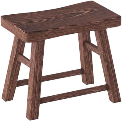 Houten opstapje - Voetenbankje kruk - Huishoudelijk gebruik - Waterbestendig materiaal - 34x18x33cm - Houtkleur