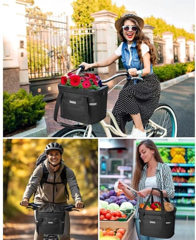 JCP® Fietsmand Hond - Hondenmand Fiets - Fietsmand Hond Voorop - Zwart - 34cm x 24cm x 28cm