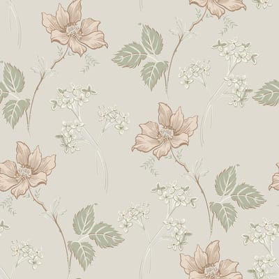 Boråstapeter Vliesbehang 5501 - Swedish Grace - Bloemen Beige - 53cm x 10.05m